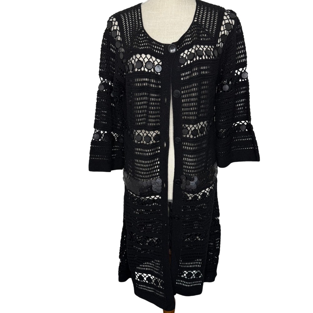 The Wrights Crocheted Duster‎ Cardigan Size Large